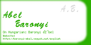 abel baronyi business card